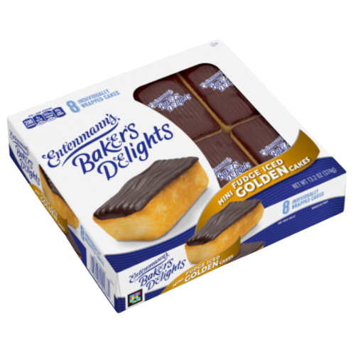 Entenmann's Fudge Iced Golden Cakes, 8pk, 13.2 oz