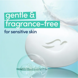 Women Sensitive Skin Fragrance Free and Hypoallergenic, 1 Bar