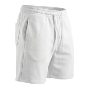 Basketball Shorts w/Pockets 100% Cotton (White)