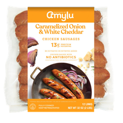 Amylu Caramelized Onion & White Cheddar Chicken Sausages, 2lbs