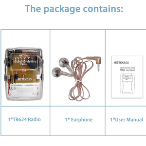 Clear Radio with Crystal Headphone, Powered by AAA Battery