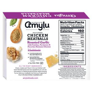 Amylu Roasted Garlic Chicken Meatballs, 10oz