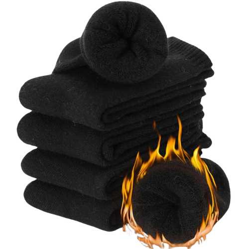 100% Wool Socks, 3 Pk (Black)
