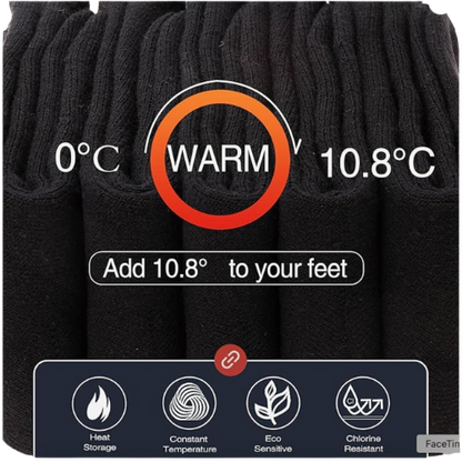 100% Wool Socks, 3 Pk (Black)