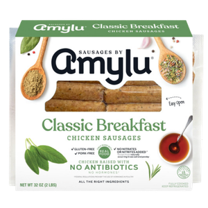 Amylu Classic Breakfast Chicken Sausages, 2lbs