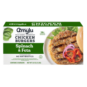 Amylu Burgers Spinach & Feta Chicken Burgers, 2lbs