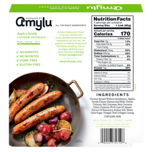 Amylu Apple & Gouda Chicken Sausage, 12oz