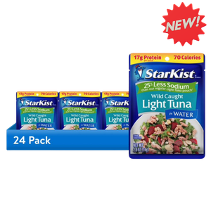 StarKist Light Tuna 25% Less Sodium, 2.6 oz (24 pack), 3.9lbs