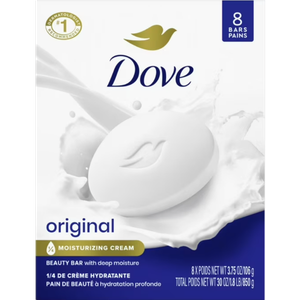 Dove Beauty Bar Women's Bath Soap Original, 3.75 oz 8 Bars