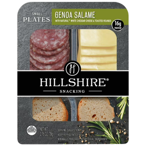Hillshire Snacking Protein Genoa Salami, White Cheddar Cheese, Toasted Rounds Meat Snack Kit, 2.76 oz (Refrigerated)