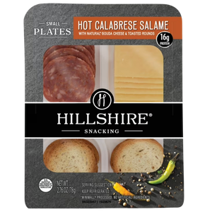 Hillshire Snacking Protein Small Plates, Hot Calabrese Salami, Gouda Cheese & Toasted Rounds Snack Pack, 2.76 oz (Refrigerated)