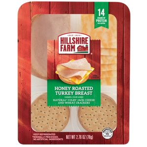 Hillshire Farm Protein Snack Pack, Honey Roasted Turkey Breast, Colby Jack Cheese, Wheat Crackers, 2.76 oz, (Refrigerated)