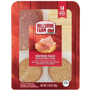 Hillshire Farm Protein Snack Pack, Smoked Ham, Monterey Jack Cheese, Wheat Crackers, 2.76 oz, (Refrigerated)