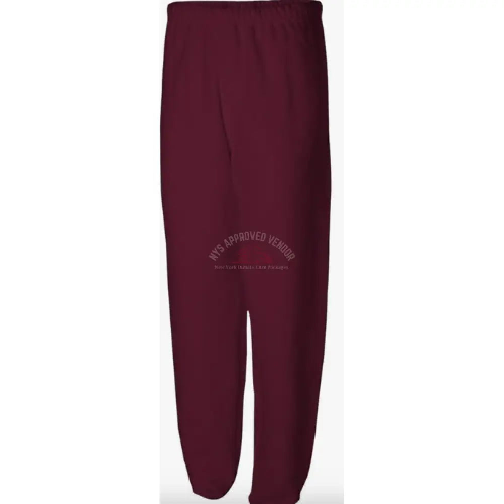 Sweatpants w/Pockets 100% Cotton (Maroon) M Sweatpants